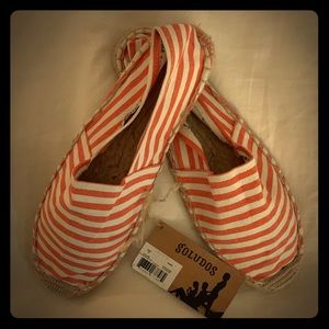 Soludos Orange and White Striped Espadrilles